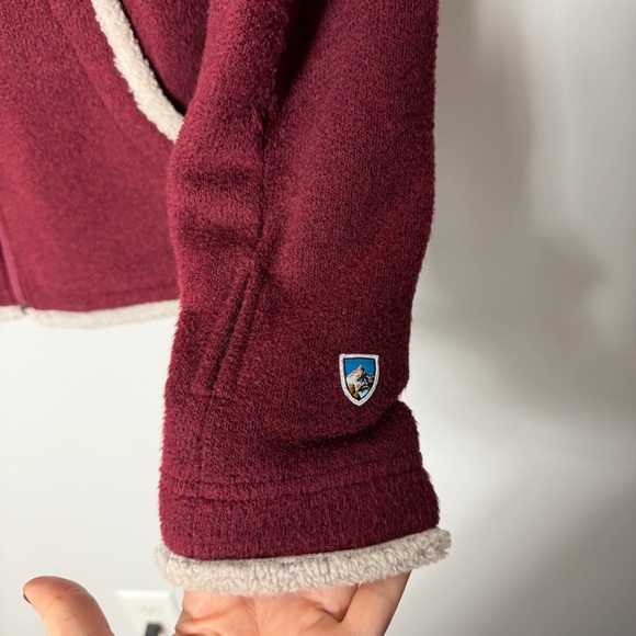 Kuhl Fleece Full Zip Hoodie Hooded Sweatshirt Alfpaca Dark Red Size Medium T - Picture 8 of 13